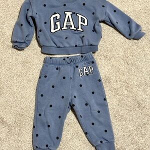 GAP Blue and Black Polka Dot Sweat Outfit